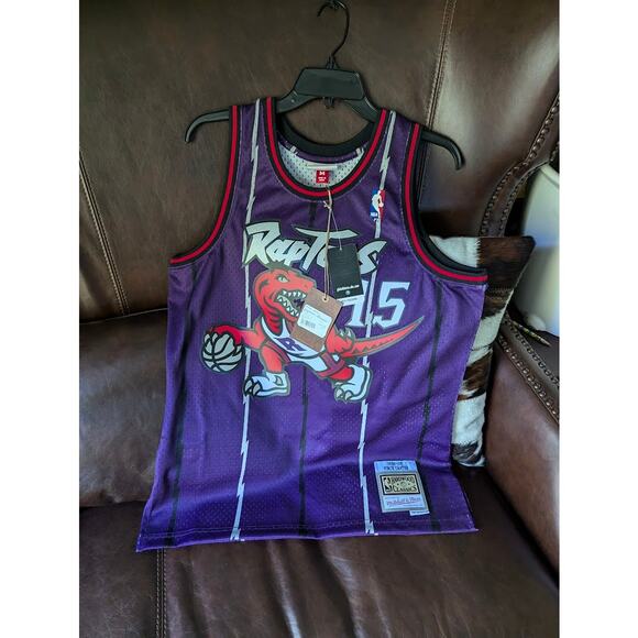 Men's Mitchell & Ness NBA Toronto Raptors Vince Carter 1998 Swingman Road Jersey - Picture 1 of 3
